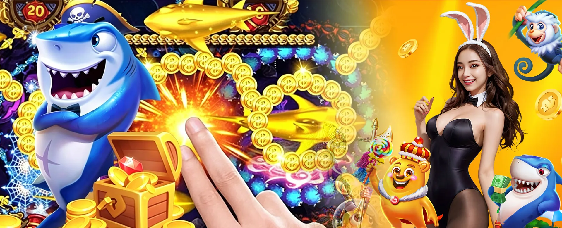 Dynamic illustration of online Tongits gaming platform with professional interface